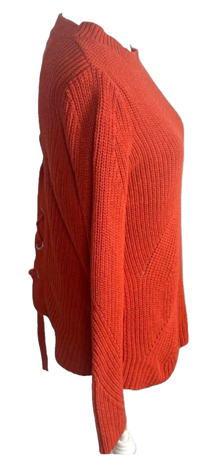Very Jumper Red Cable Knit Corset Lace Back Women's UK Size 12