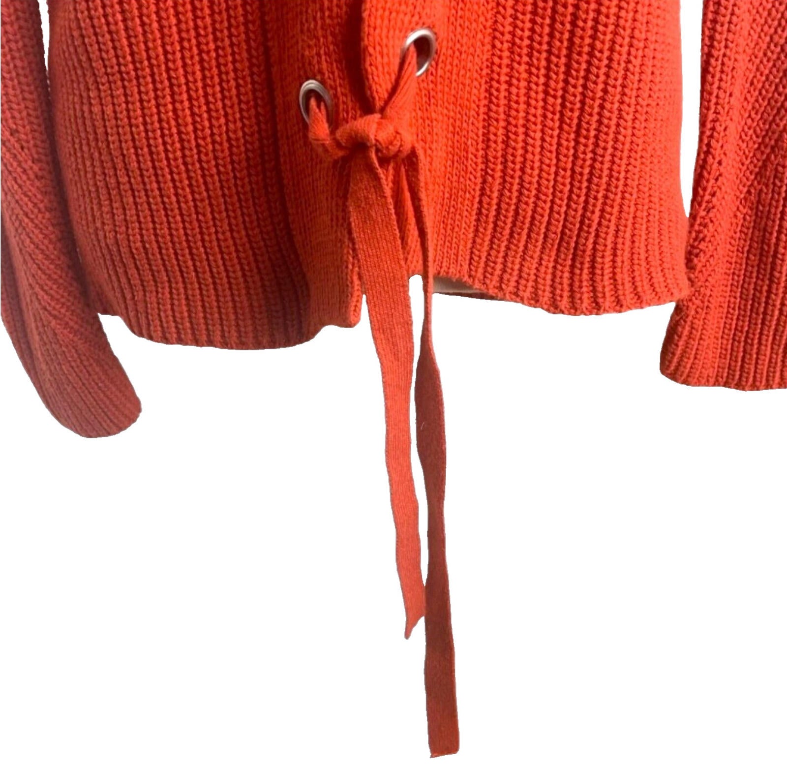 Very Jumper Red Cable Knit Corset Lace Back Women's UK Size 12