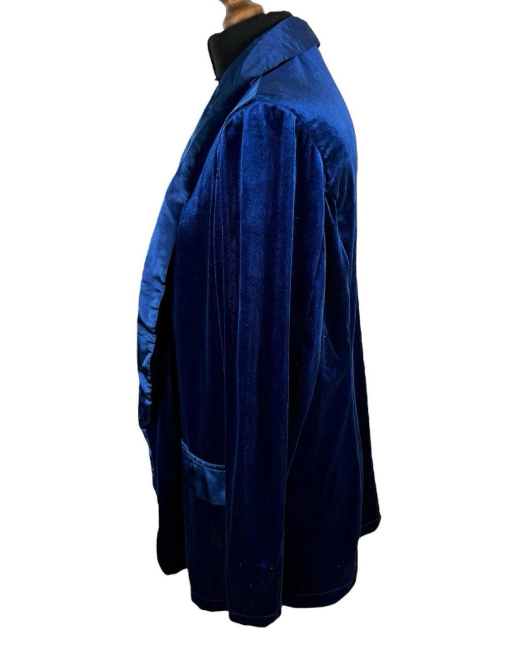 Shein Blue Velour Blazer Jacket Collared Women’s UK Size XL (14-16)