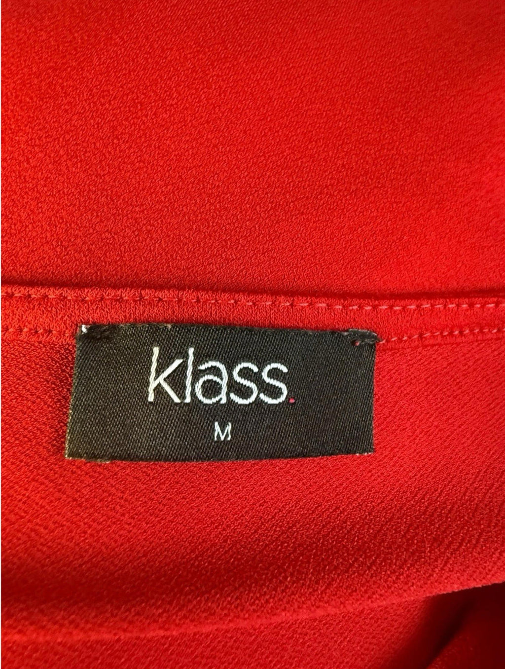 Klass Bright Red Blouse 3/4 Sleeve Gold Buckle Detail Women’s UK Size M