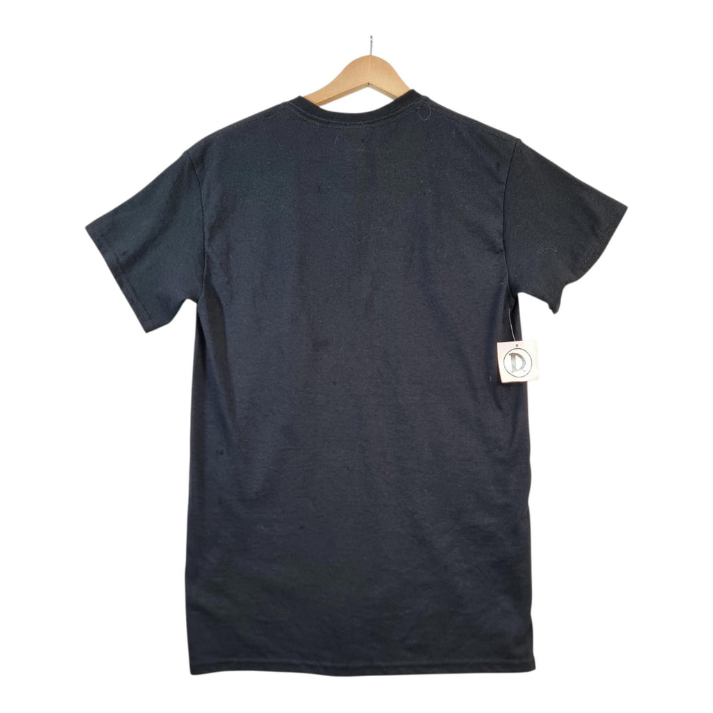 Graphic Print T-Shirt Men's UK Size S Black Dee's Super Service 100% Cotton