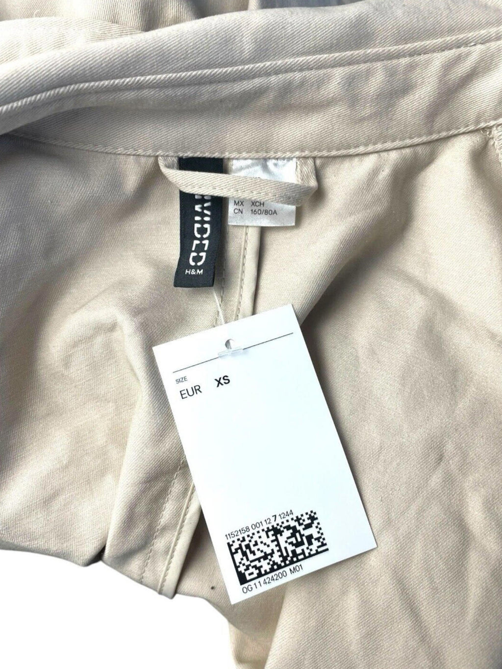 Divided Trench Coat Light Beige Cotton Double Breasted Belted Women’s UK Size XS
