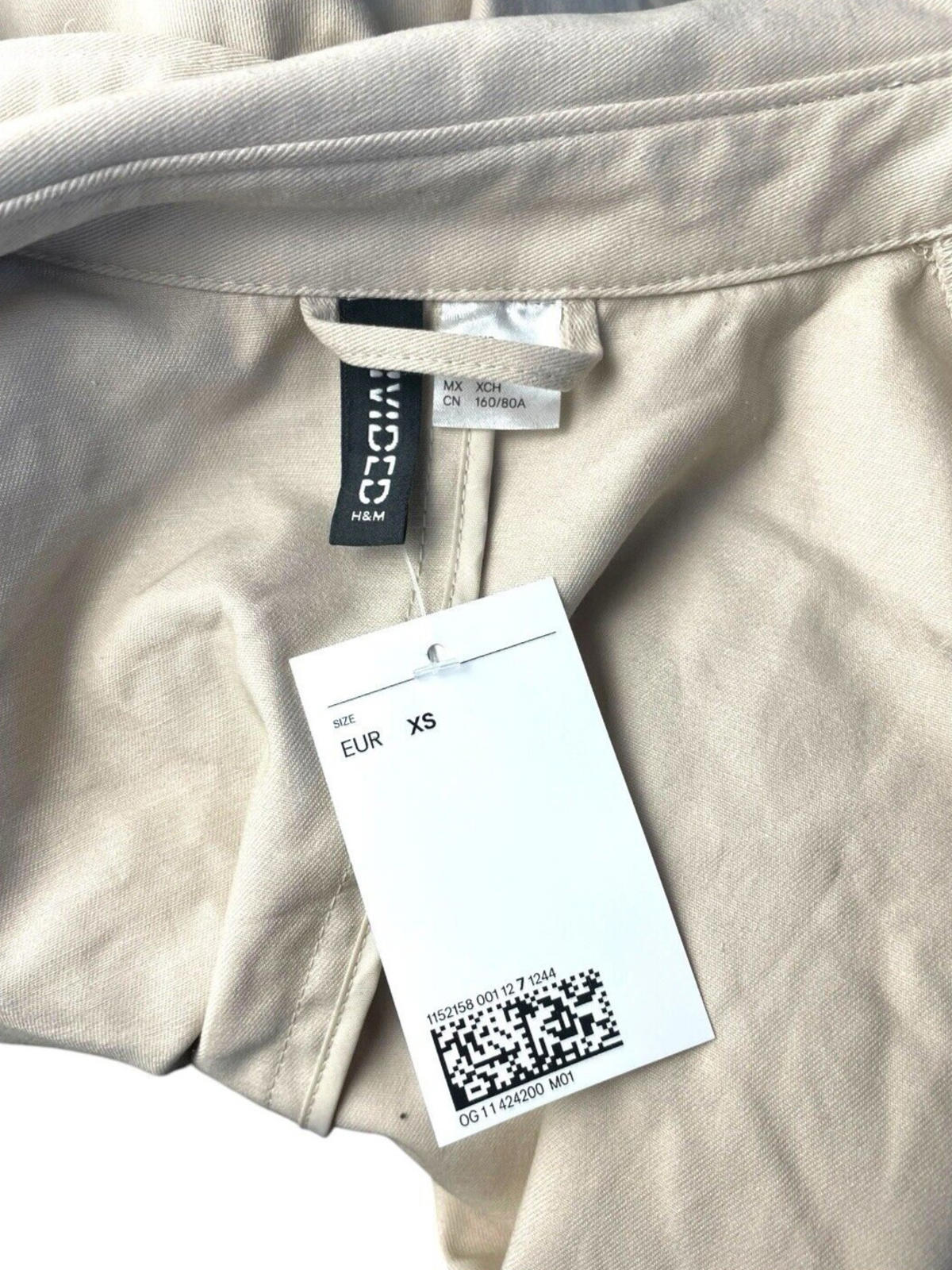 Divided Trench Coat Light Beige Cotton Double Breasted Belted Women’s UK Size XS