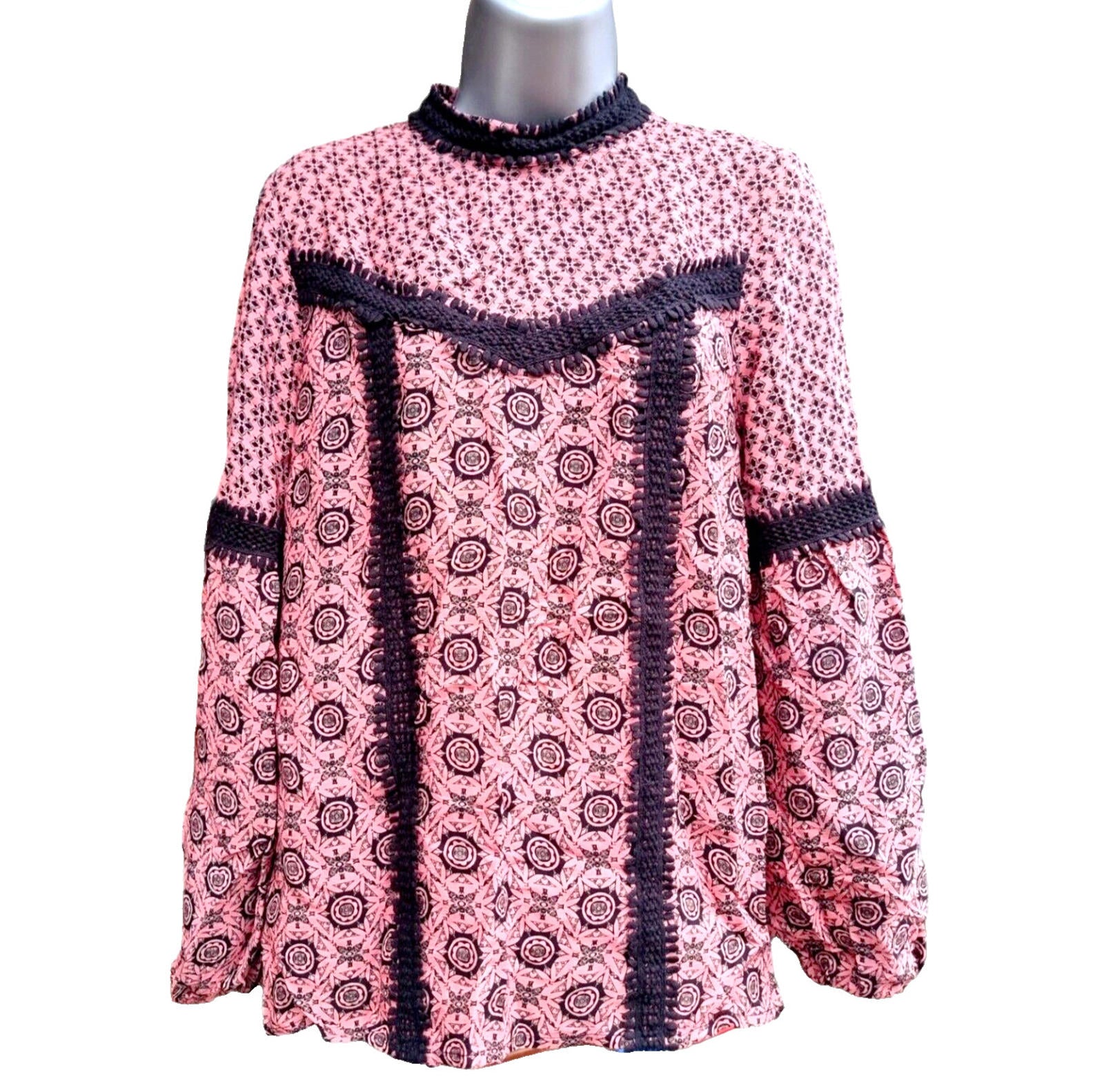 River Island Smock Top Victorian Pattern Women's UK Size 10