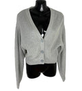 Divided Grey Cardigan Women's UK Size XS Cable Knit V Neck Oversized