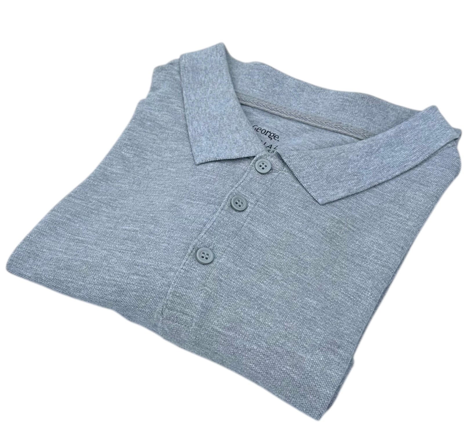 George Polo Shirt Men's UK Size 2XL Grey Short Sleeve Collar Summer