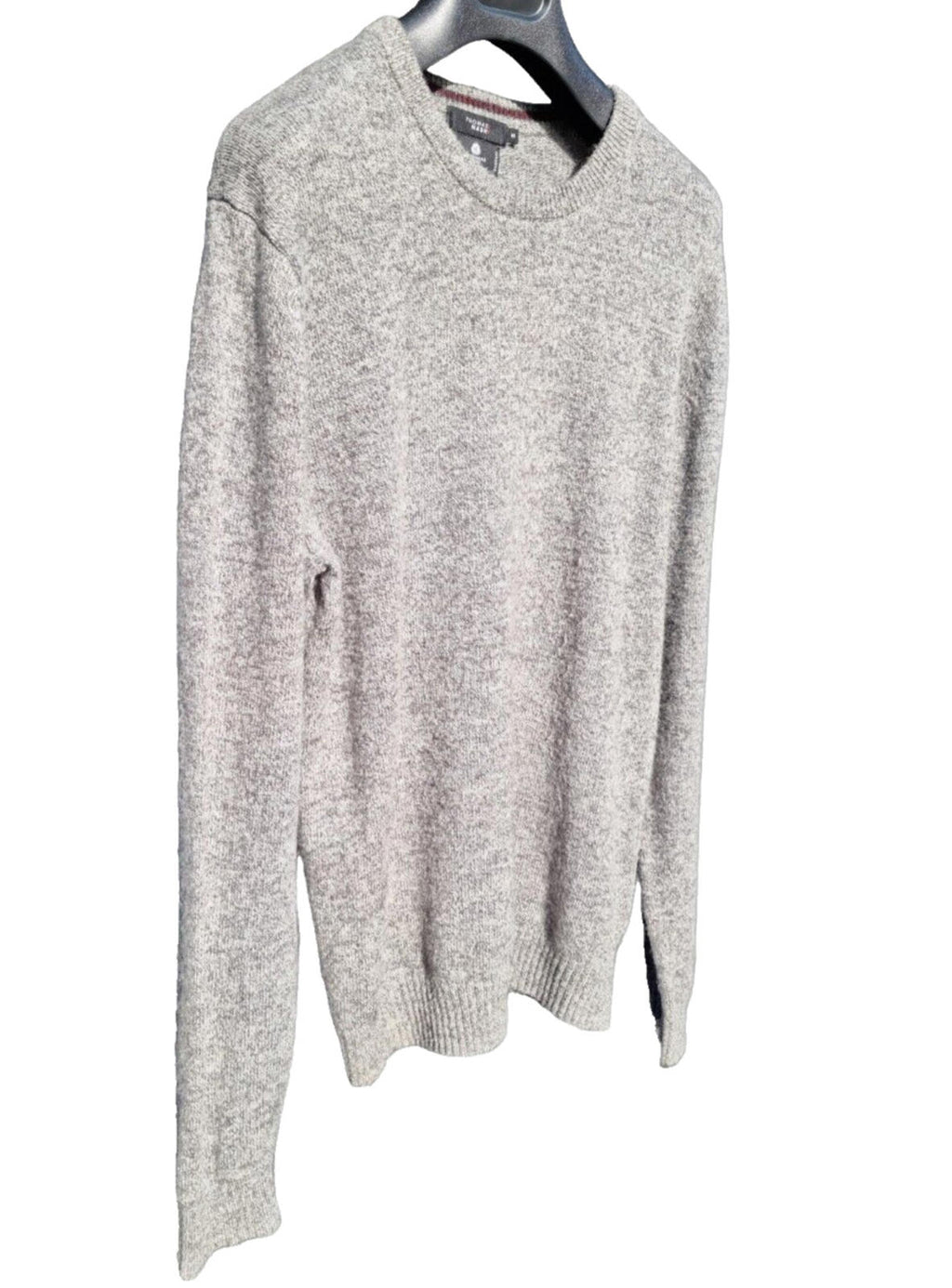 Thomas Nash Knit Jumper Men's UK Size M Grey Lambswool Mix Crew Neck Long Sleeve