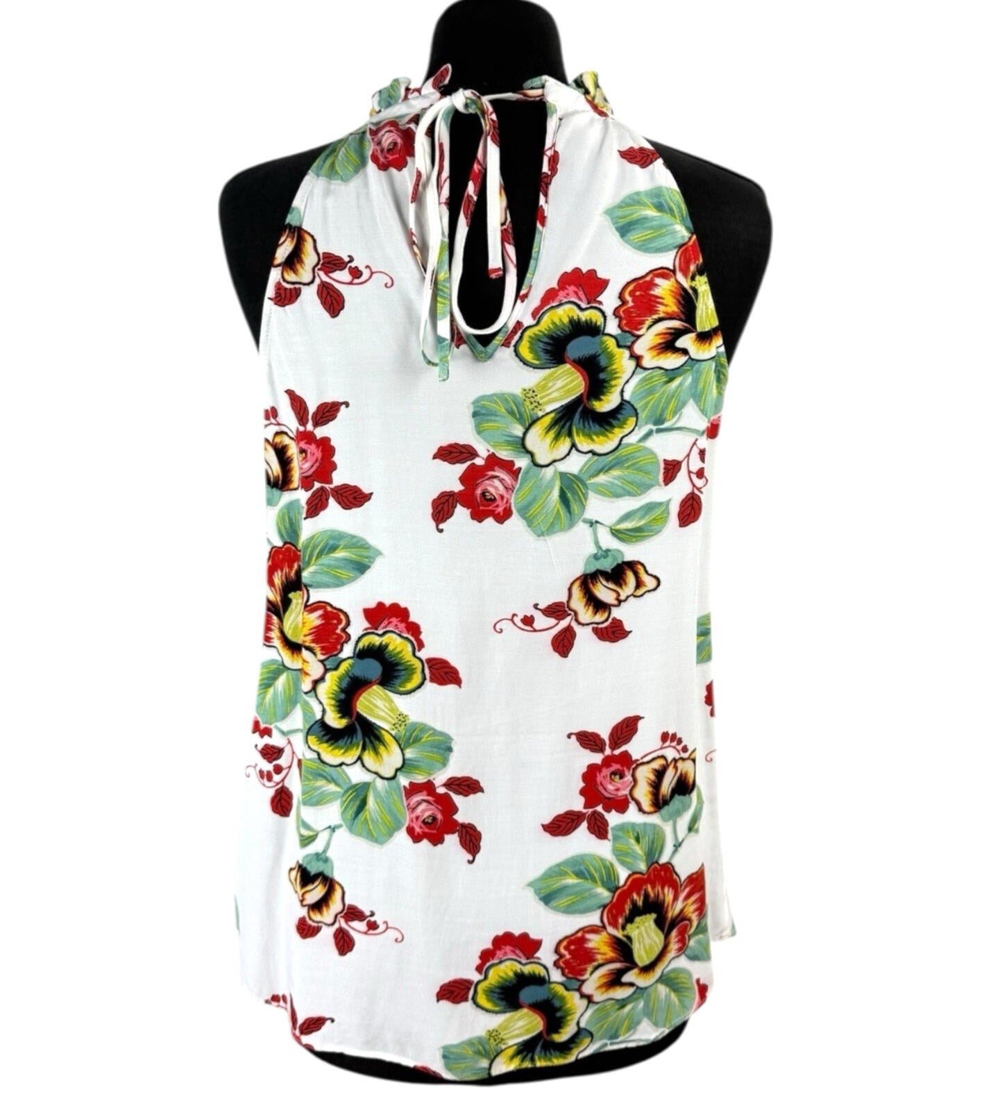 Warehouse Sleeveless Blouse Floral Women’s UK Size 10 White Multicolour