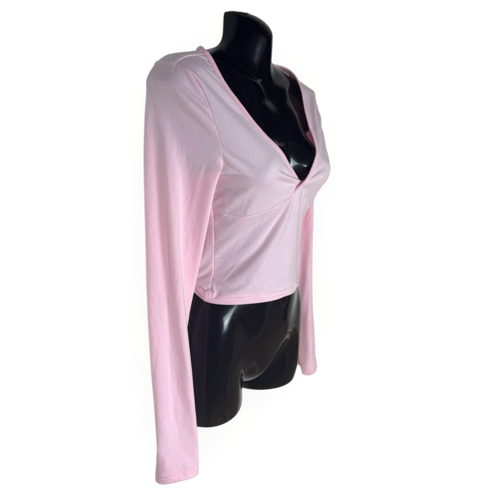 Pink Co Ord Set Women’s UK Size XS High Waist Flared Trouser & Crop Top Set