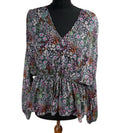 George Floral chiffon Blouse Women’s UK Size Multicolour Long Sleeve Semi Sheer