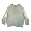 Nautica Knit Jumper Men's UK Size 5XL Beige 100% Cotton Embroidered V-Neck