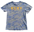 RAMS Volleyball Graphic Print T-Shirt Men's UK Size M Grey Crew Neck Cammo