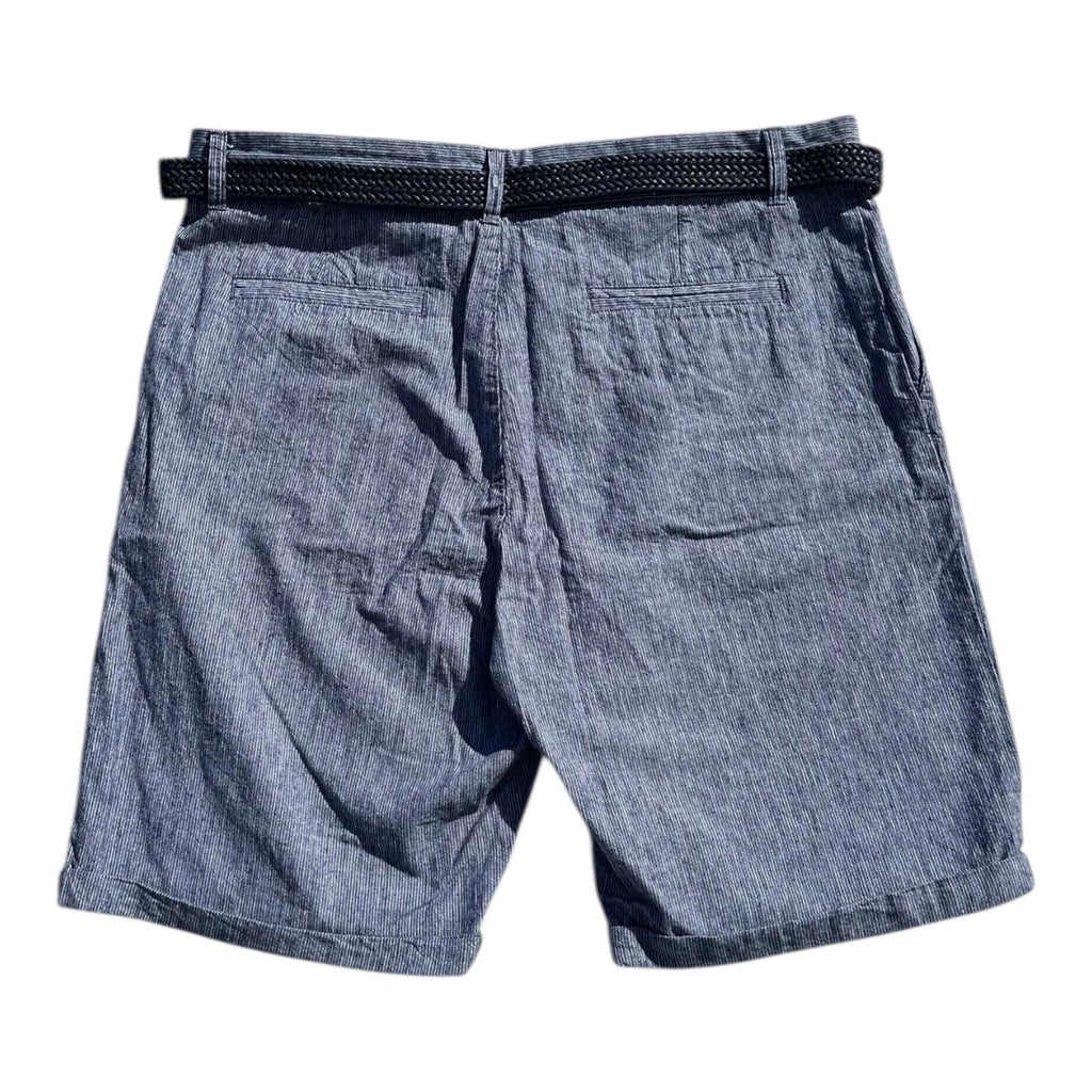 Denim Co Shorts Men's UK Size 36" W Blue Belted Pockets Button Up Summer Bermuda