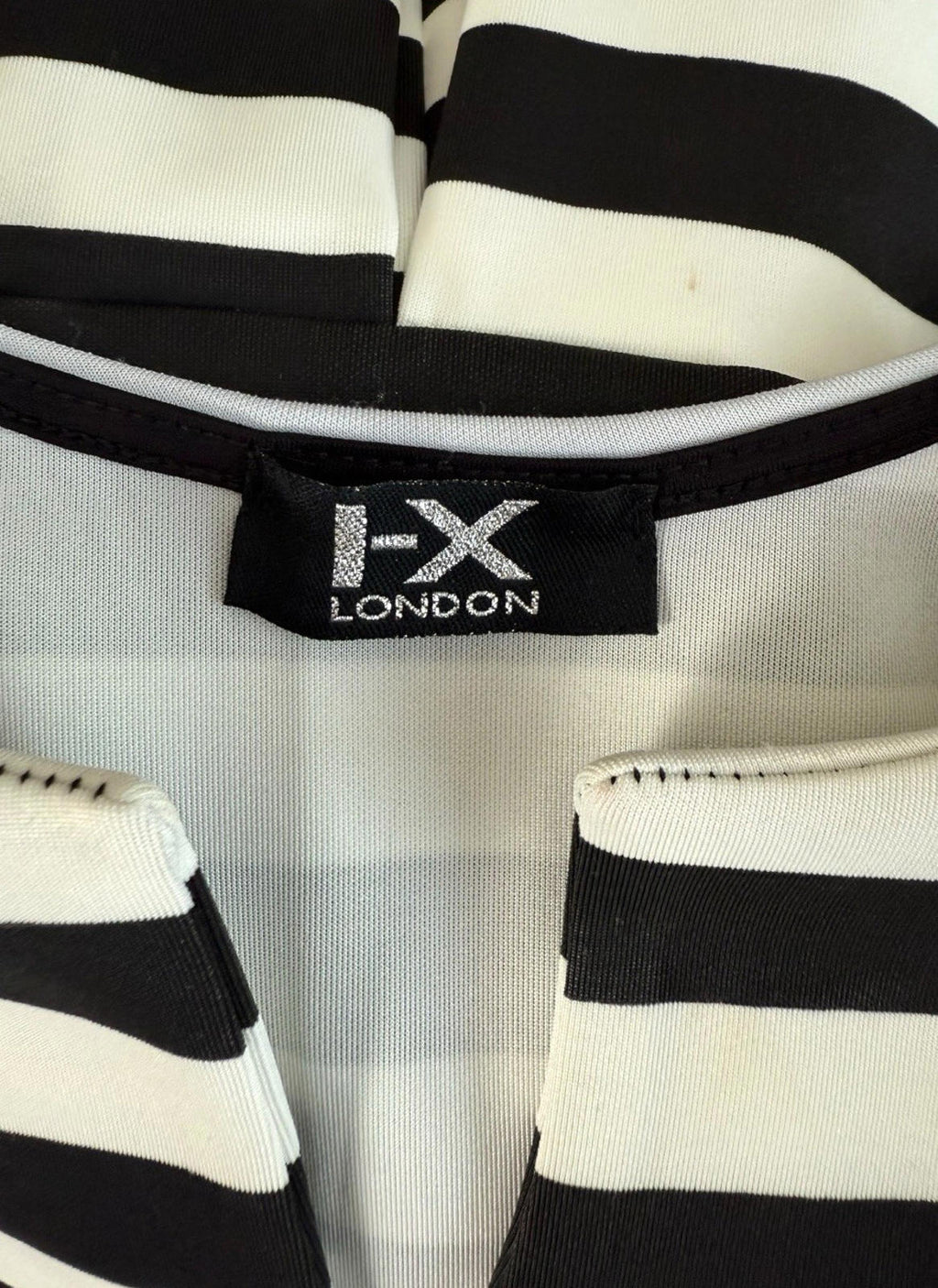 I-X London Striped Dress Women’s UK Size 12 Fit & Flare Sleeveless Pleated Skirt