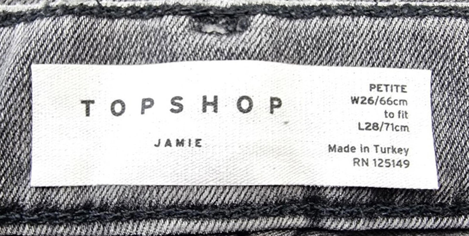 Topshop Jamie Jeans Women's UK Size W26 L28 Grey Denim Petite Ankle Grazer