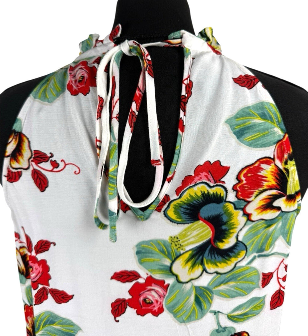 Warehouse Sleeveless Blouse Floral Women’s UK Size 10 White Multicolour