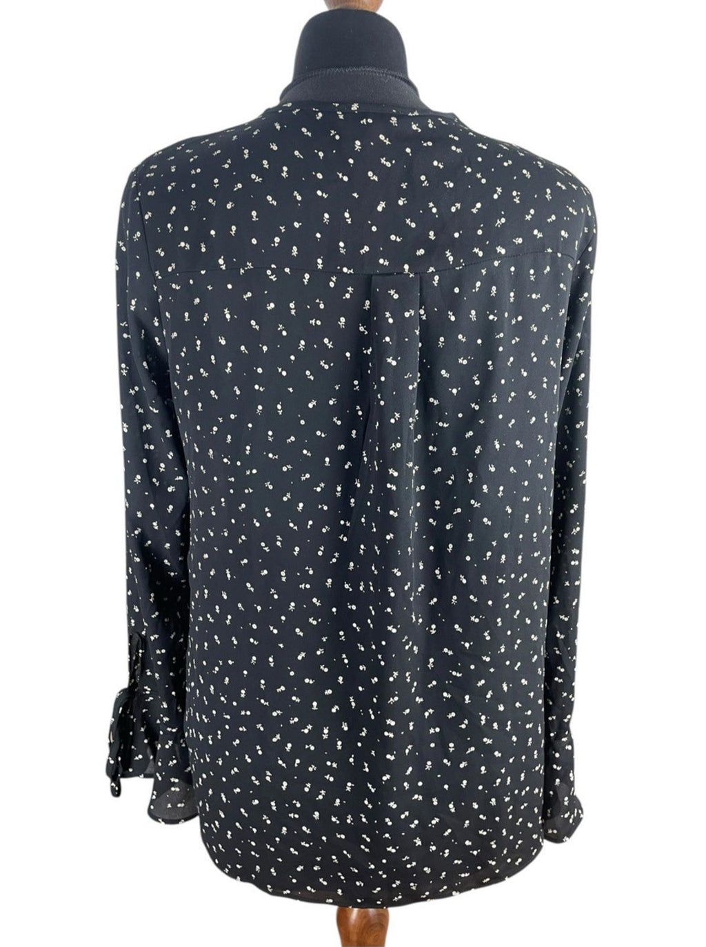 Lumiere Black Floral Blouse Long Sleeve Women’s UK Size S