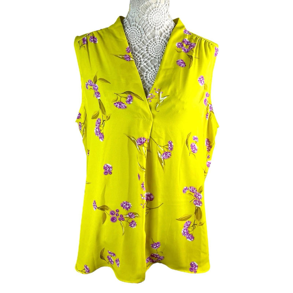 Principles Yellow Floral Sleeveless Blouse Summer Women’s UK Size 20