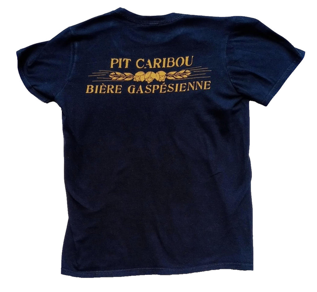 Pit Caribou Graphic Print T-Shirt Men's UK Size XS Black Crew Neck 100% Cotton