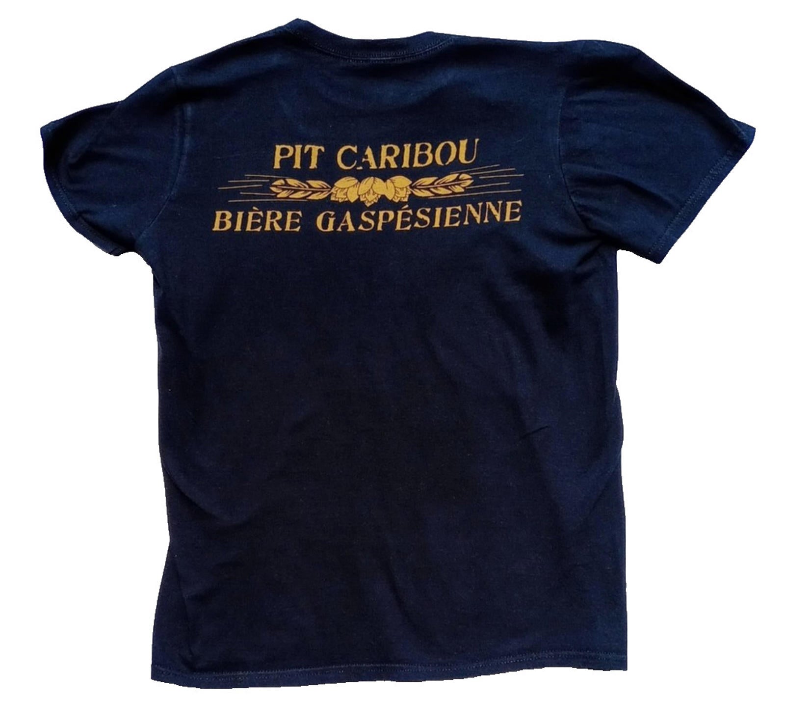 Pit Caribou Graphic Print T-Shirt Men's UK Size XS Black Crew Neck 100% Cotton