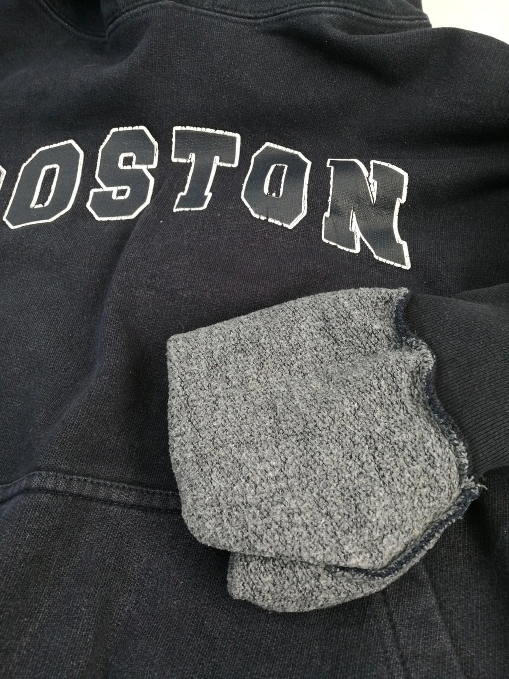 Boston Hoodie Men's Size M Navy Blue Jersey Hooded Pockets Sports