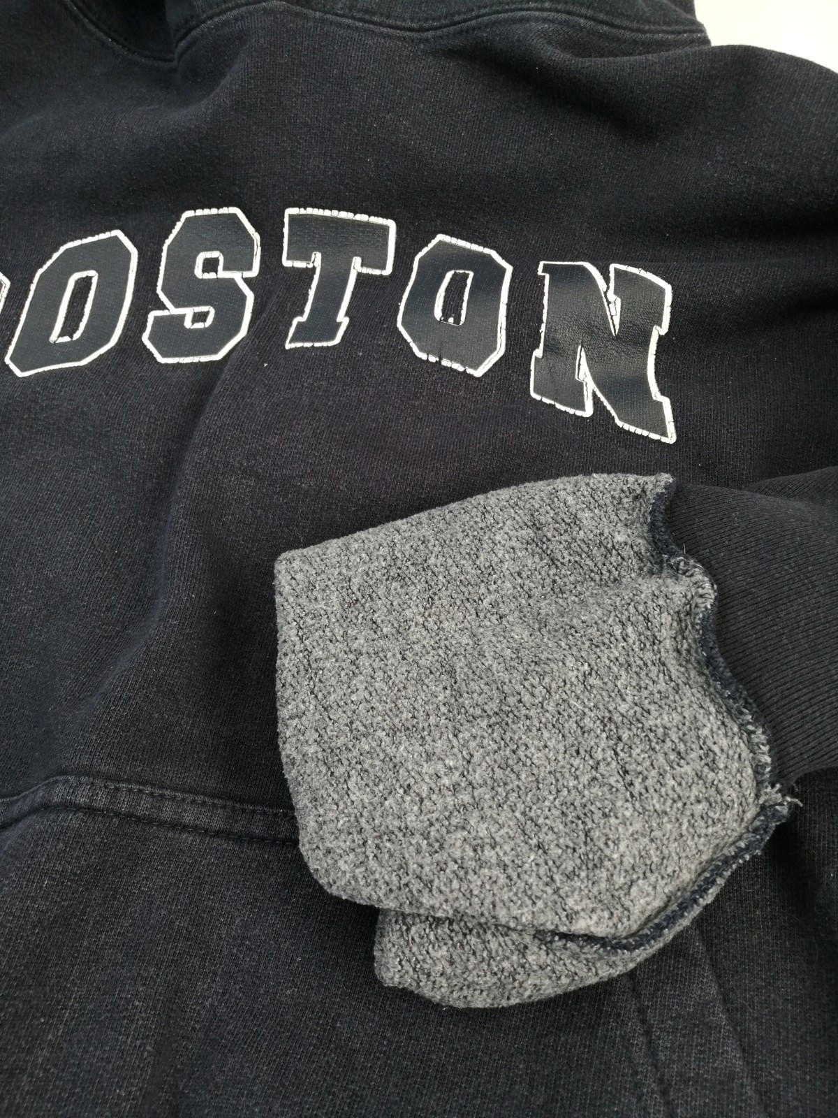 Boston Hoodie Men's Size M Navy Blue Jersey Hooded Pockets Sports