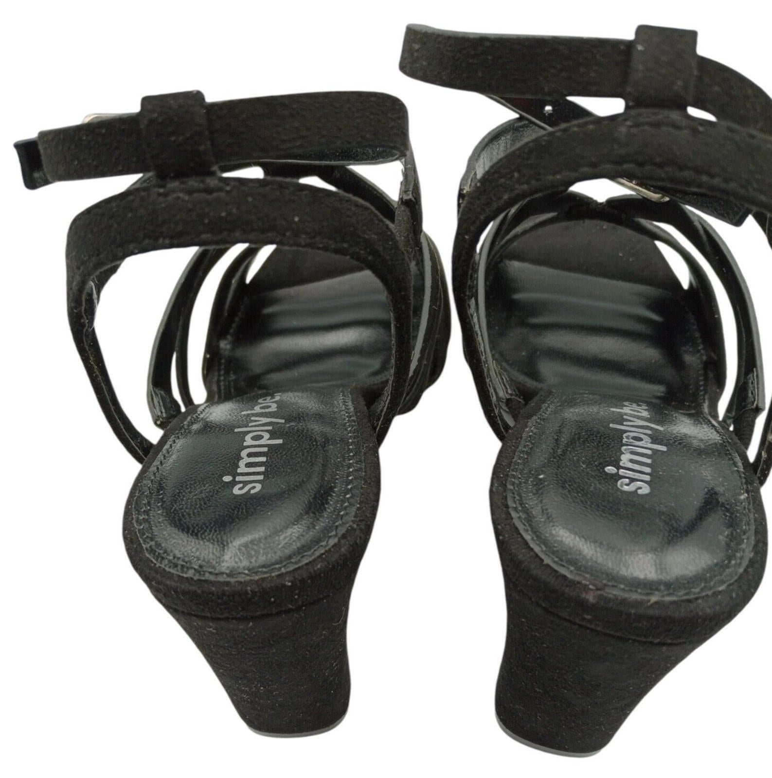 Simply Be Block Heel Platform Sandals Women's UK Size 4 Black High Strappy Shoes