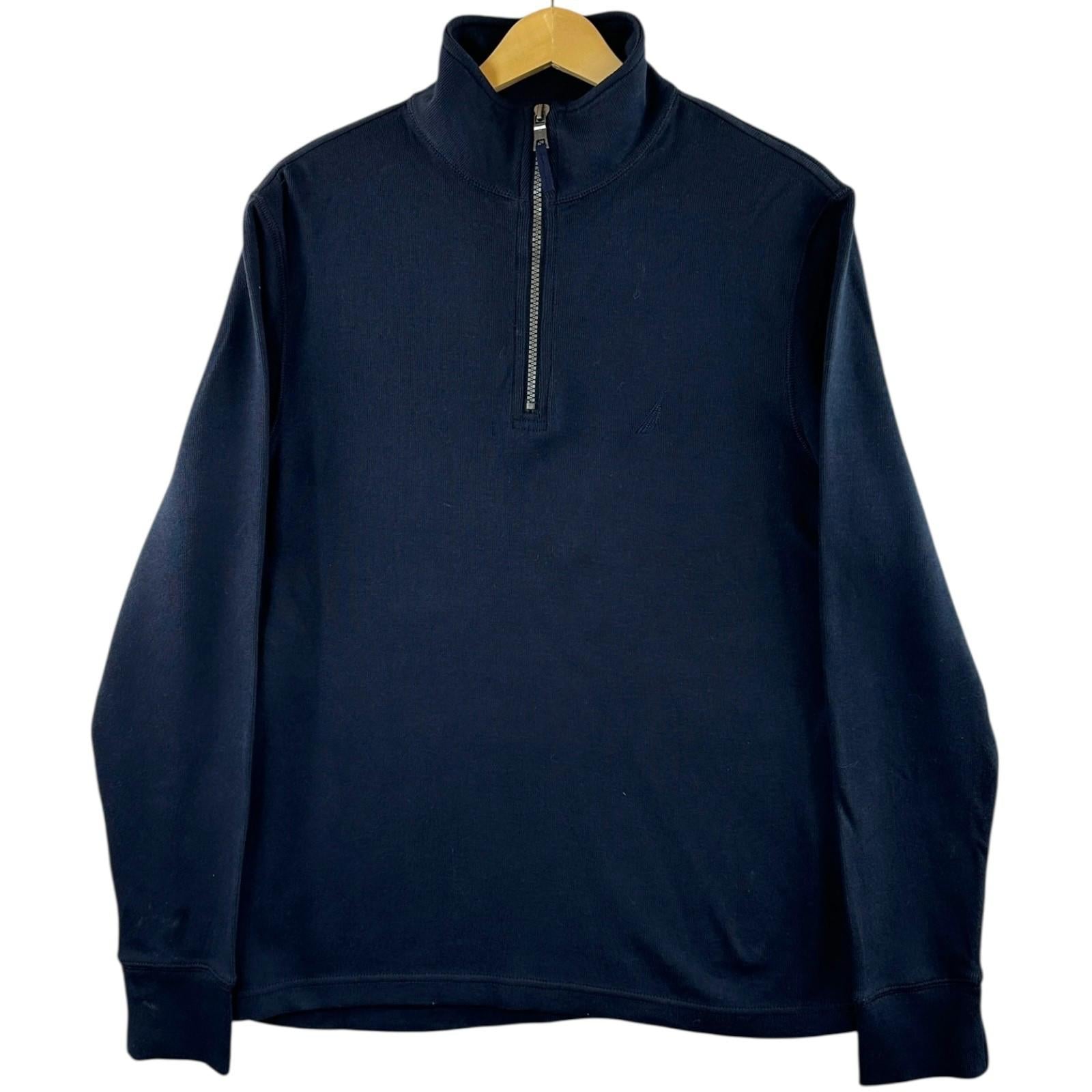Nautica Jumper Men's UK Size S Blue Long Sleeve 1/4 Zip Embroidered Logo Sweater