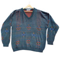 Minister Knit Jumper Men's UK Size L Green V-Neck Sweater 100% Acrylic