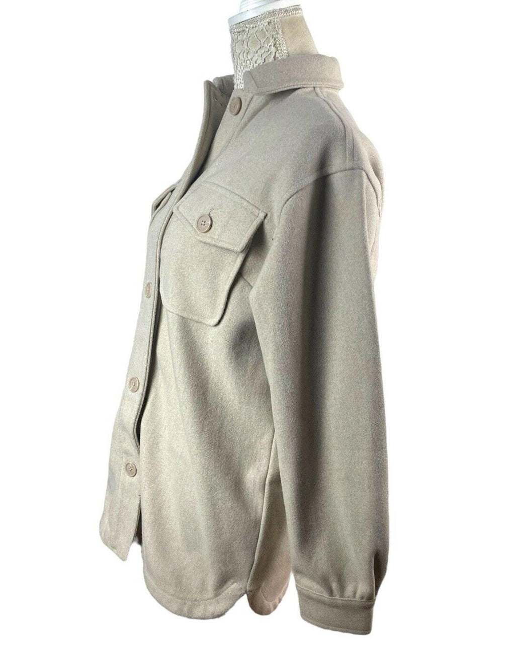 New Look Beige Oversized Shacket Shirt Jacket Women’s UK Size 4