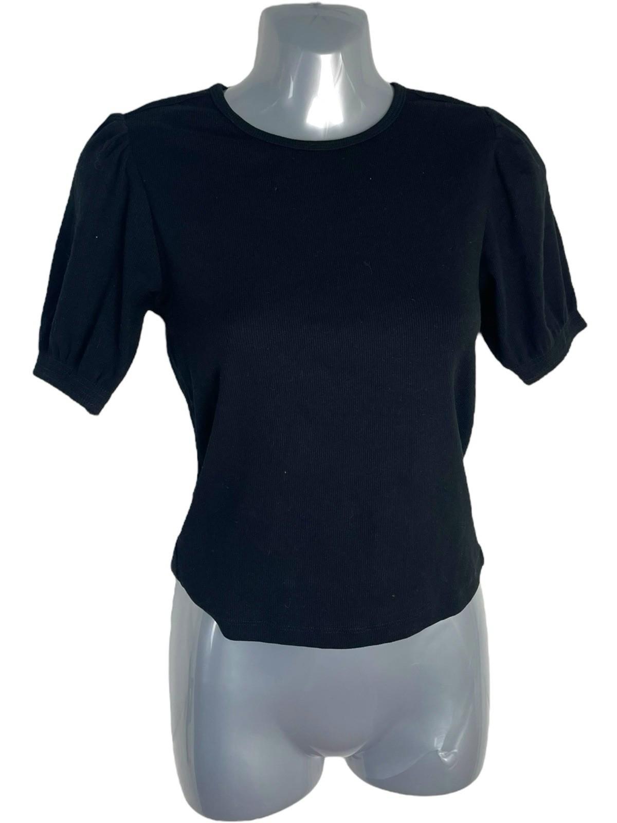 Zara Black T-shirt Top Short Sleeve Women’s UK Size 8