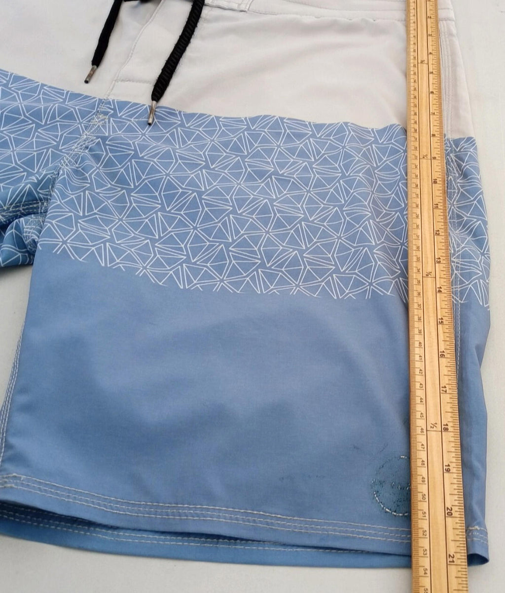 Skylark Swim Shorts Men's UK Size L Beige/Teal Polyester Rich Pockets Drawstring