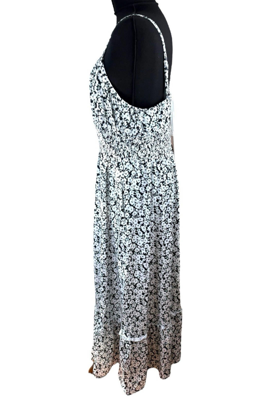 Grace Karin Floral Maxi Dress Women’s UK Size 2XL Smocked Summer Spaghetti Strap