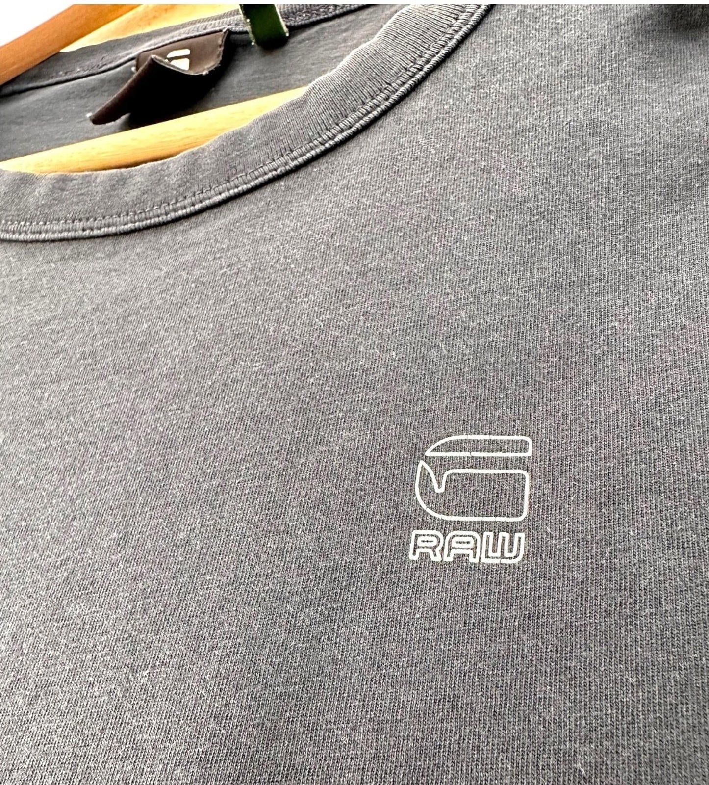 G-Star Raw T-Shirt Men's UK Size M Dark Grey Jersey 100% Cotton Crew Neck Summer