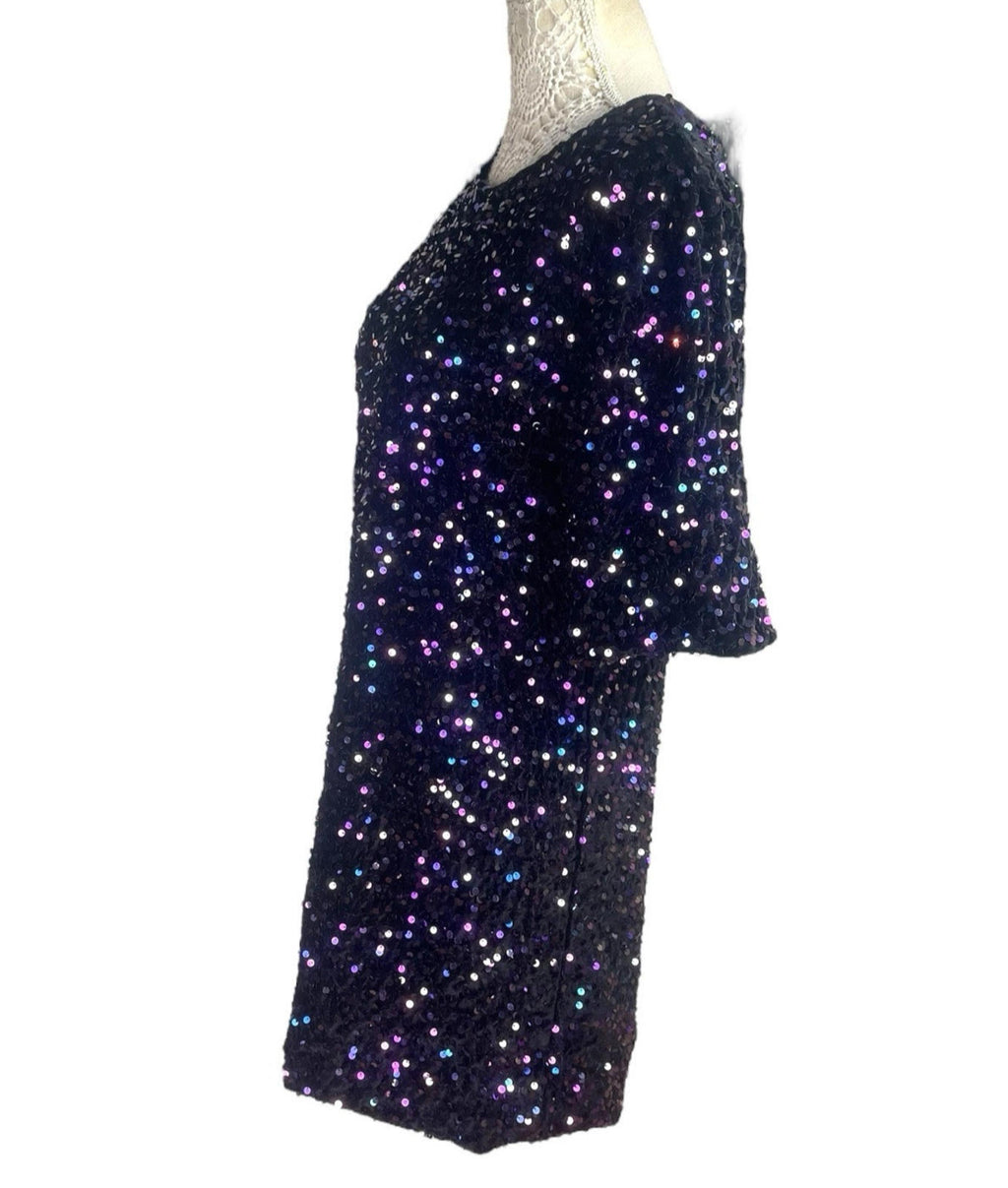Full Sequin Party Mini Dress Backless Women’s UK Size L (12-14)