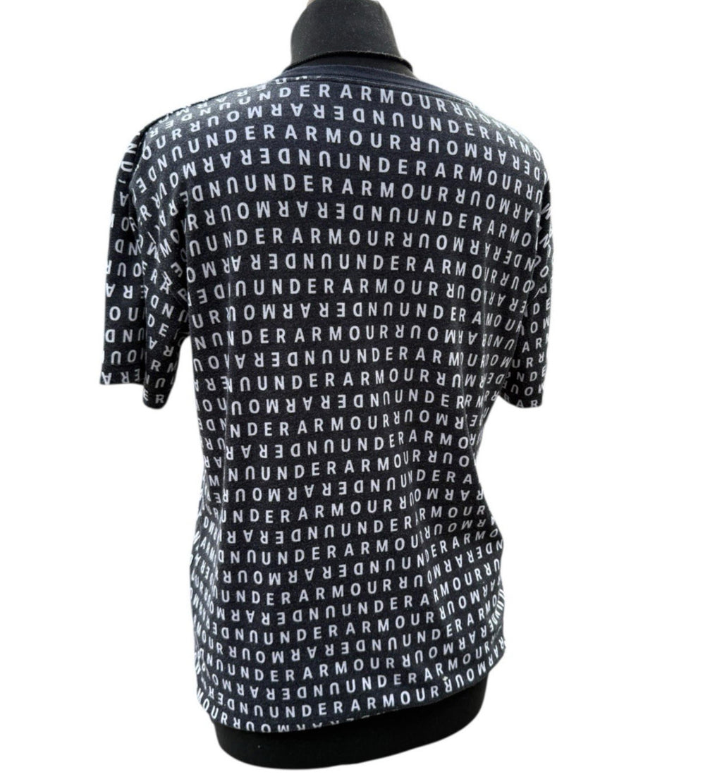 Under Armour Black White T-shirt Logo Print Shirt Sleeve Women’s UK Size S