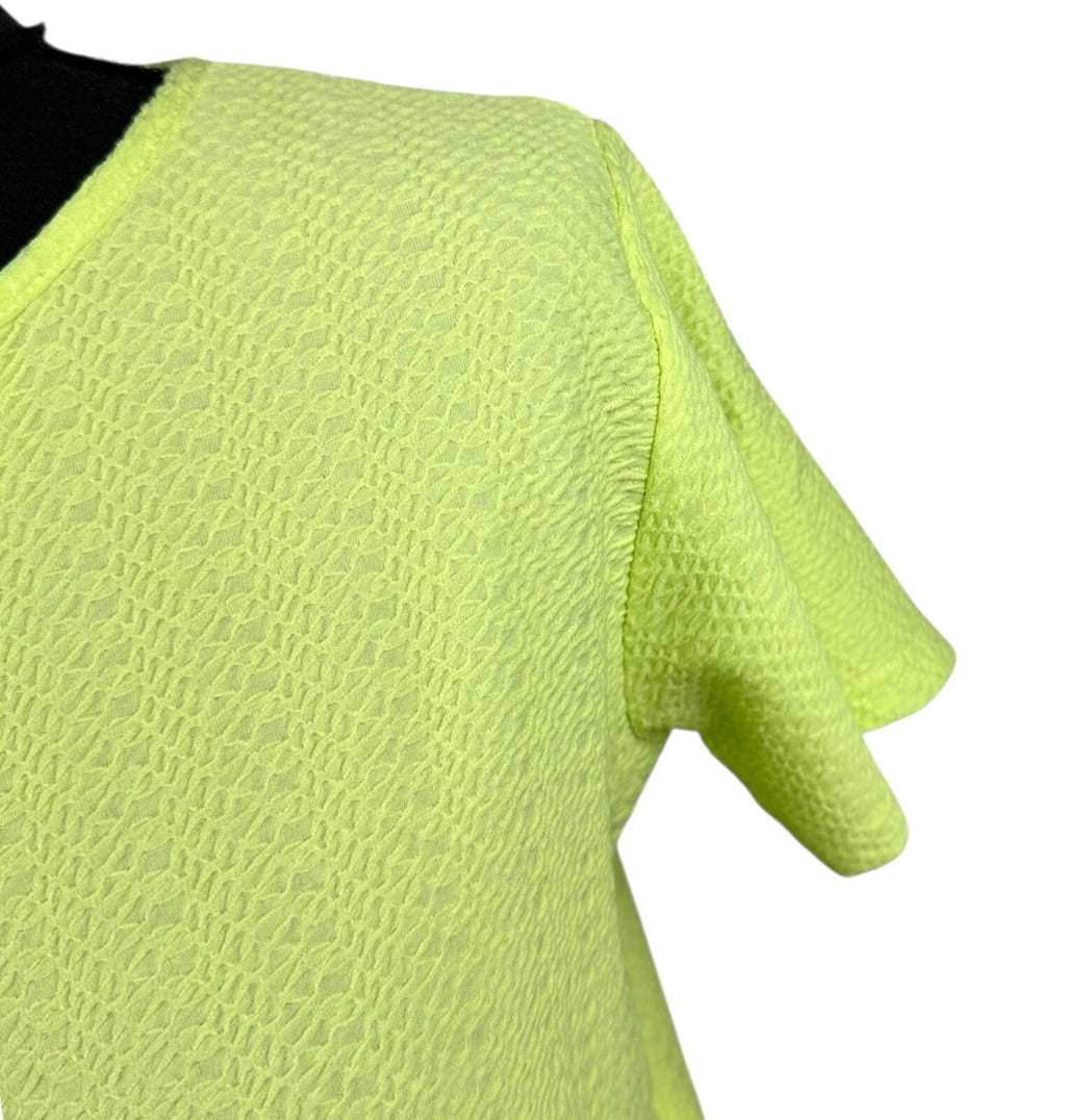 Peacocks T-Shirt Top Women’s UK Size 8 Neon Yellow Textured Lightweight