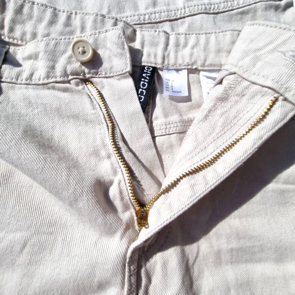 Divided Light Beige Denim Cargo Jeans Women’s UK Size XS