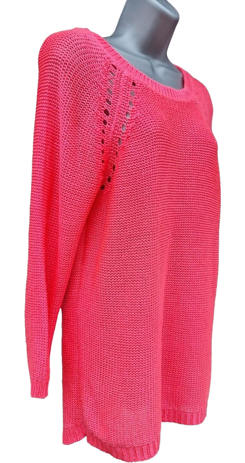 F&F Pink Knit Jumper Dress Crew Neck Women's UK Size 10