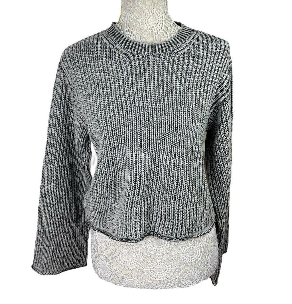 H&M Knit Jumper Grey Marl Long Sleeve Cropped Women’s UK Size XS