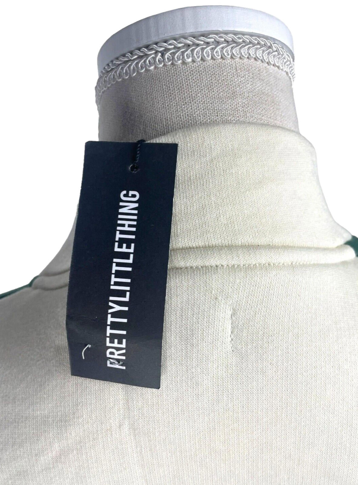 Pretty Little Thing Jumper Jersey Fleece Lined Zip Neck Women’s UK Size M (10)