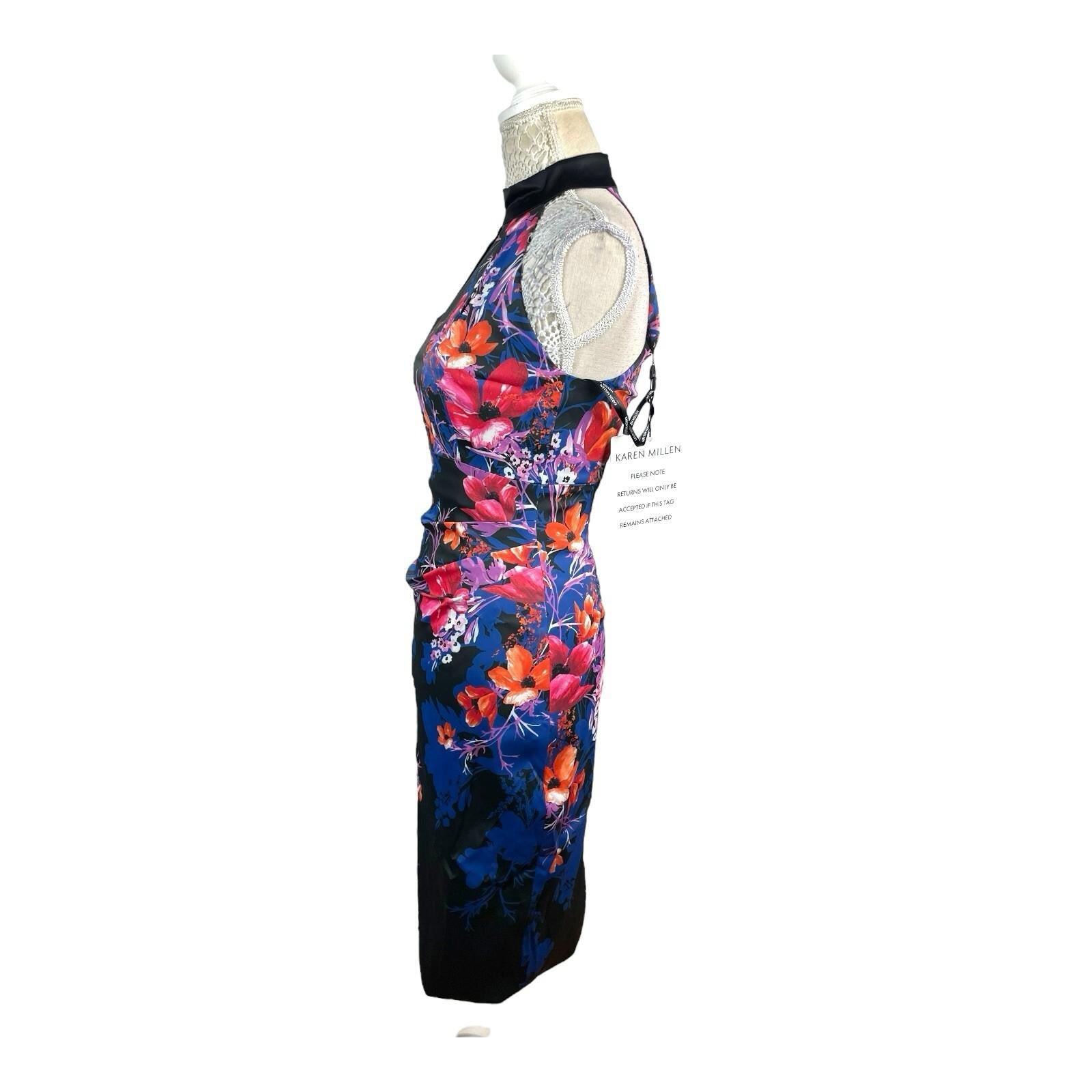 Karen Millen Multicolour Floral Midi Dress Women’s UK Size 10