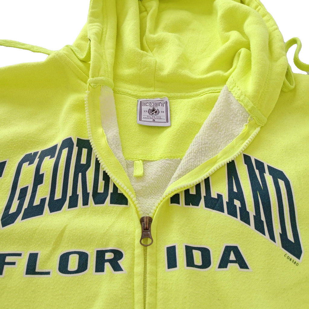 St George Island Hoodie Men's UK Size S Yellow Jersey Hooded Pockets Zip Front