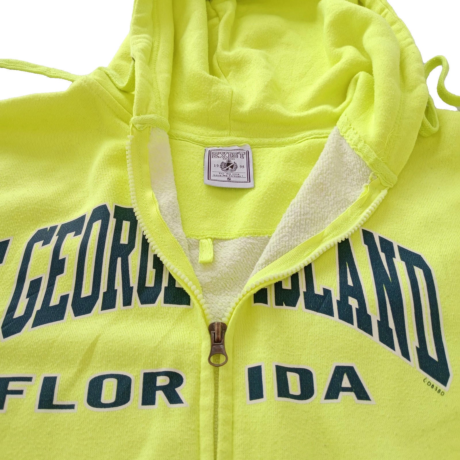 St George Island Hoodie Men's UK Size S Yellow Jersey Hooded Pockets Zip Front