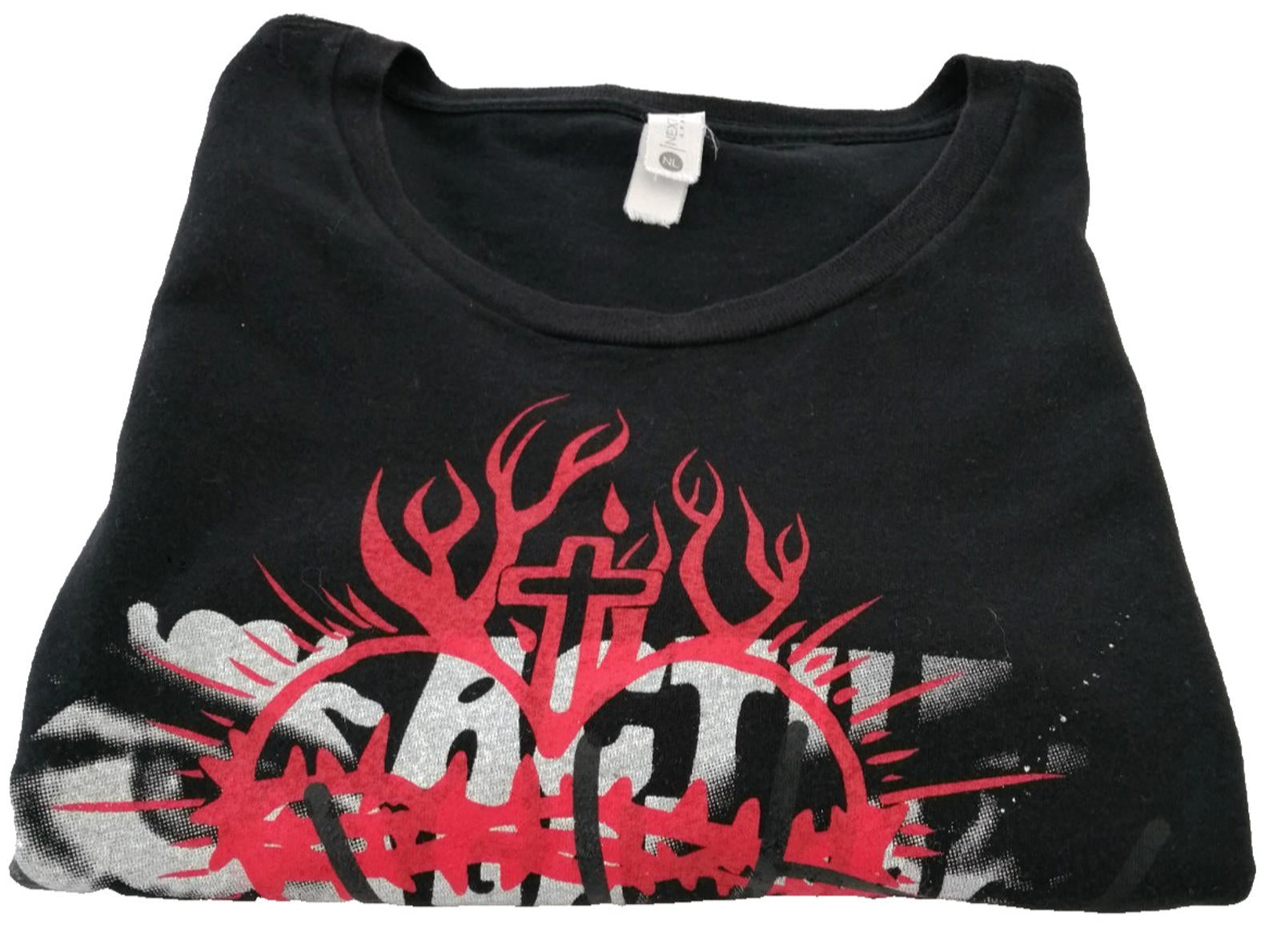 Actual Garbage T-Shirt Men's Size L Black Crew Neck Graphic Print 2023