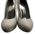 Truffle Silver Rhinestone Shoes Round Toe Stiletto Sparkle Women’s UK Size 6