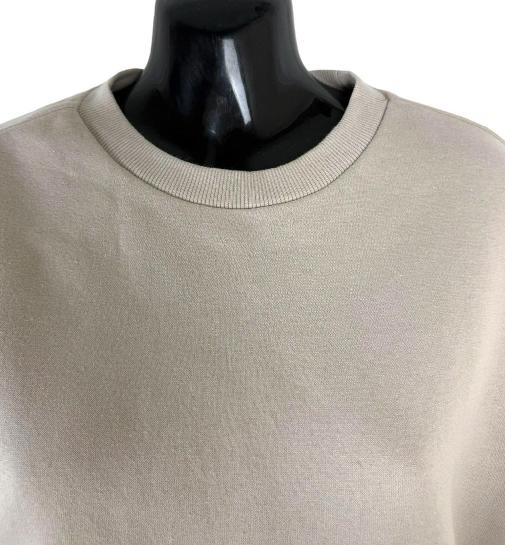 Divided Sweater Women's UK Size 2XS XXS Jersey Jumper Beige Cropped Crew Neck