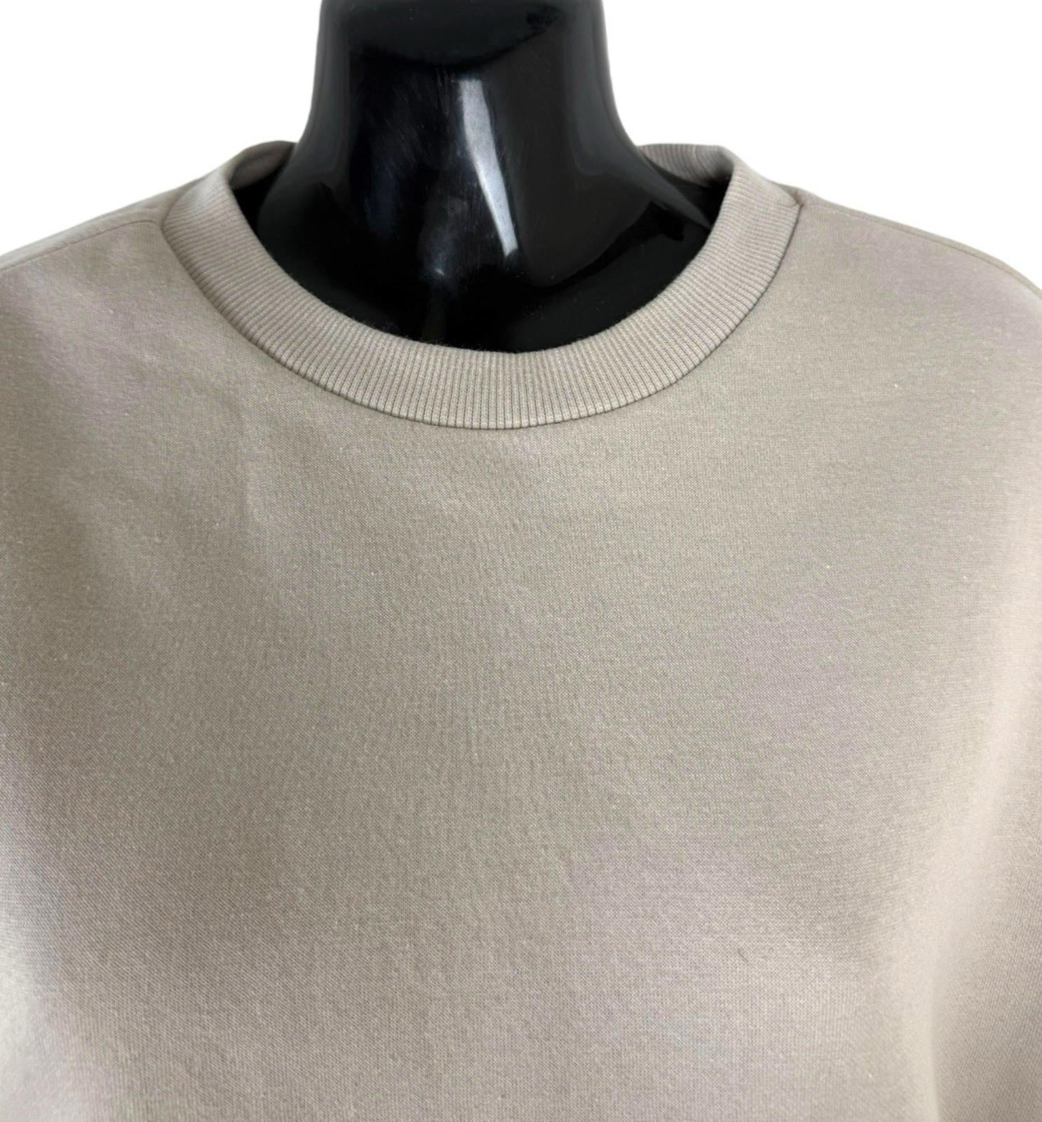 Divided Sweater Women's UK Size 2XS XXS Jersey Jumper Beige Cropped Crew Neck
