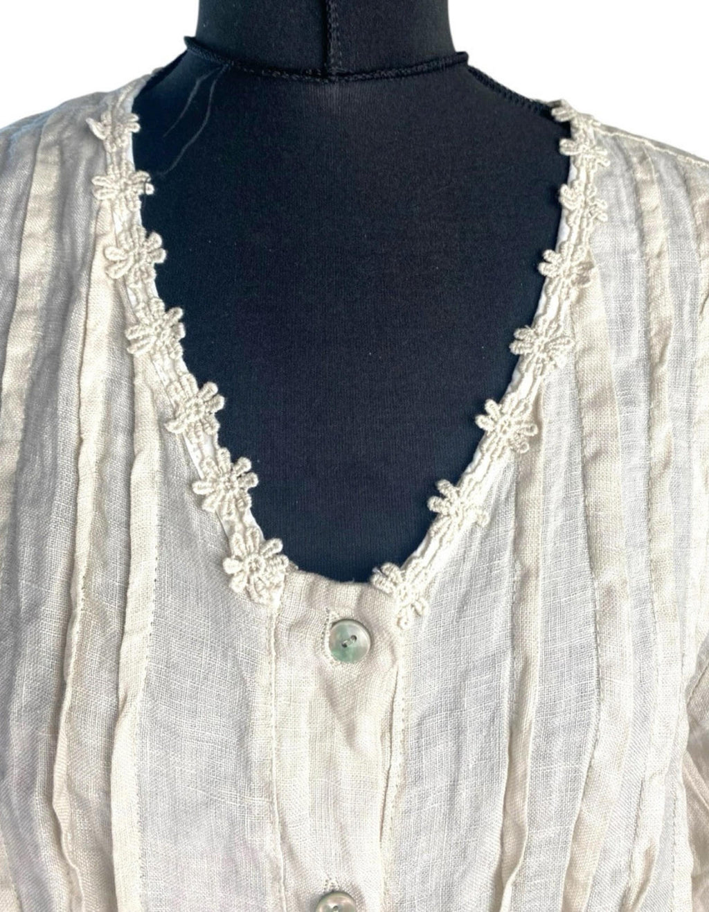 Diverse Beige Linen  Blouse Women’s UK Size L (12-14)