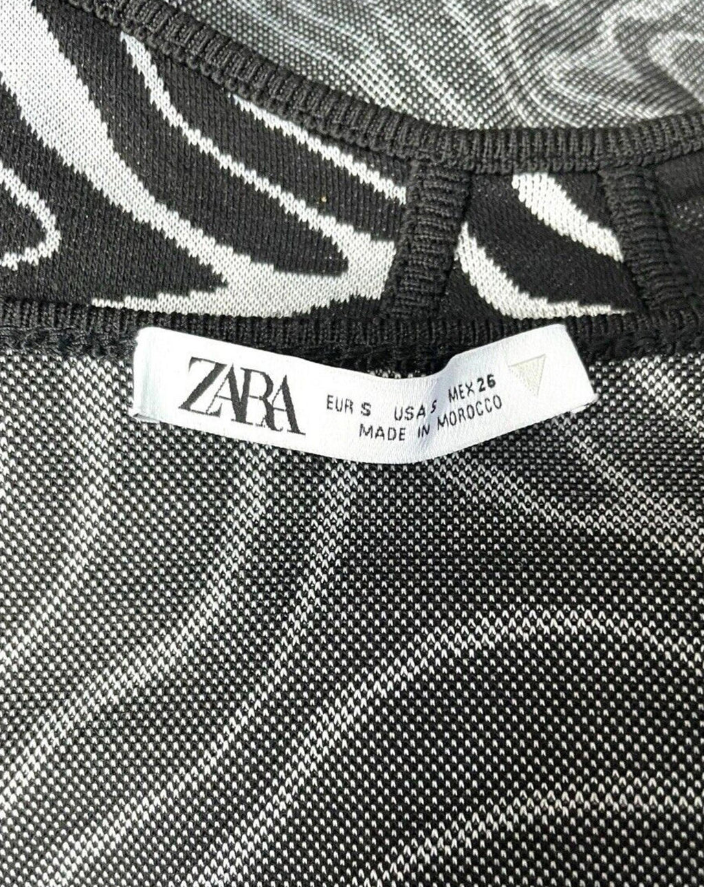 Zara Mini Dress Black & White Animal Print Women’s UK Size S